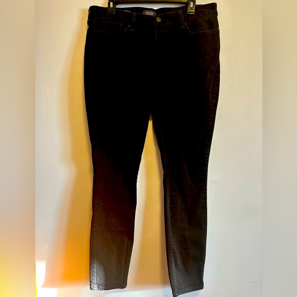 NYDJ Ami Skinny Jeans. Black Sz 14